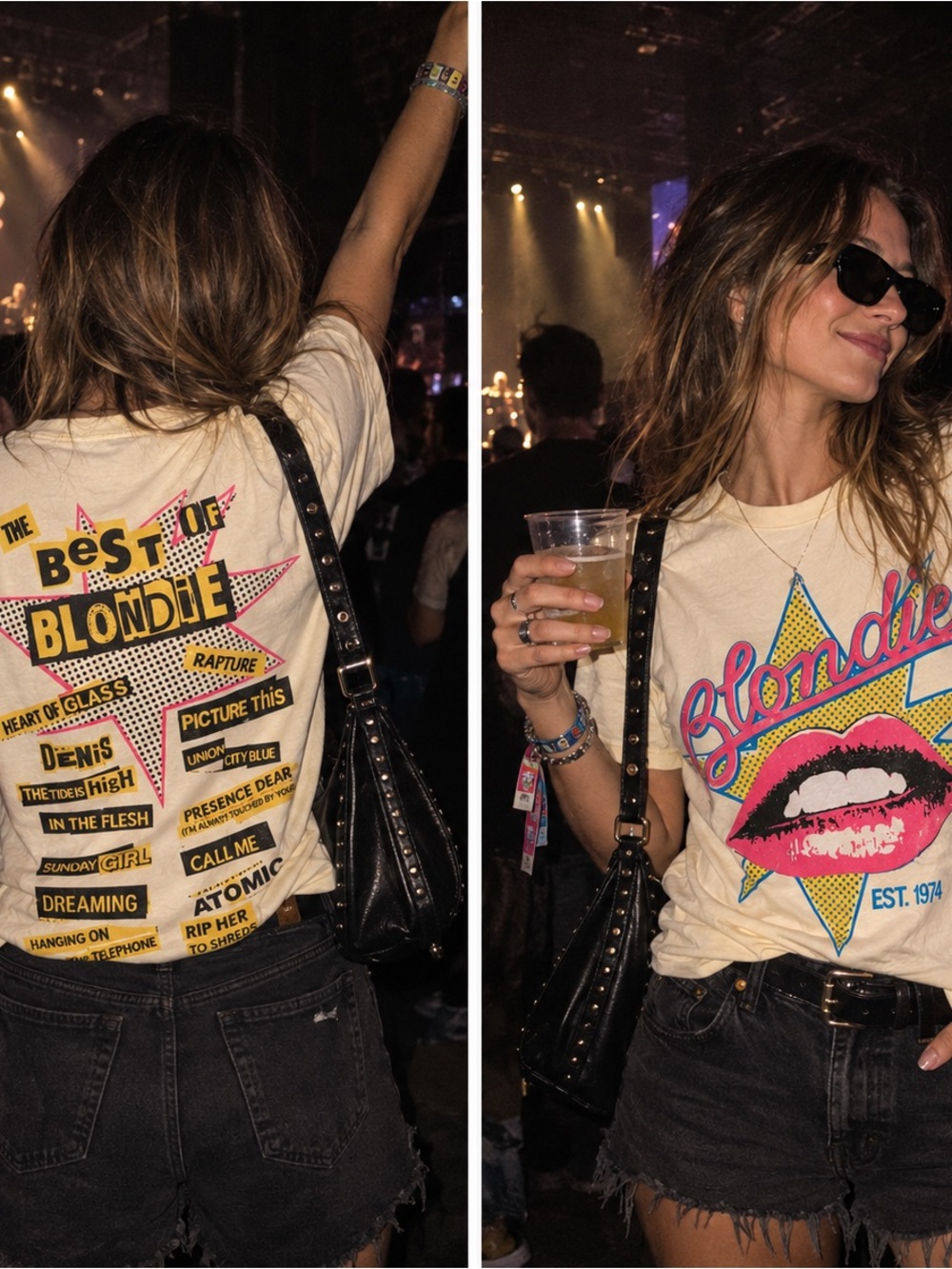 Daydreamer Blondie Graphic Tee in Cream with Pink & Yellow Accents